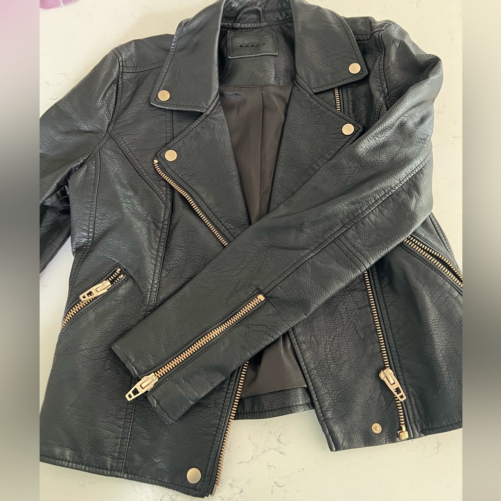 BlankNYC black faux leather moto jacket